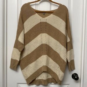 Charlotte Russe Oversized Knit Tunic Sweater Striped Size Medium